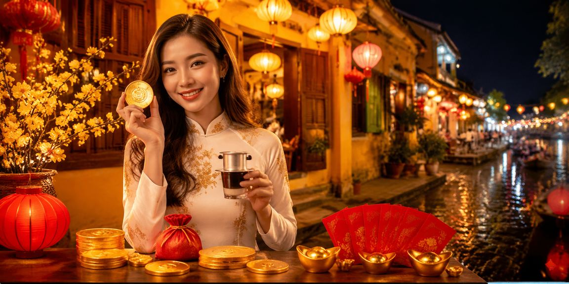 Khung cảnh quán cà phê và cá cược tại Hội An